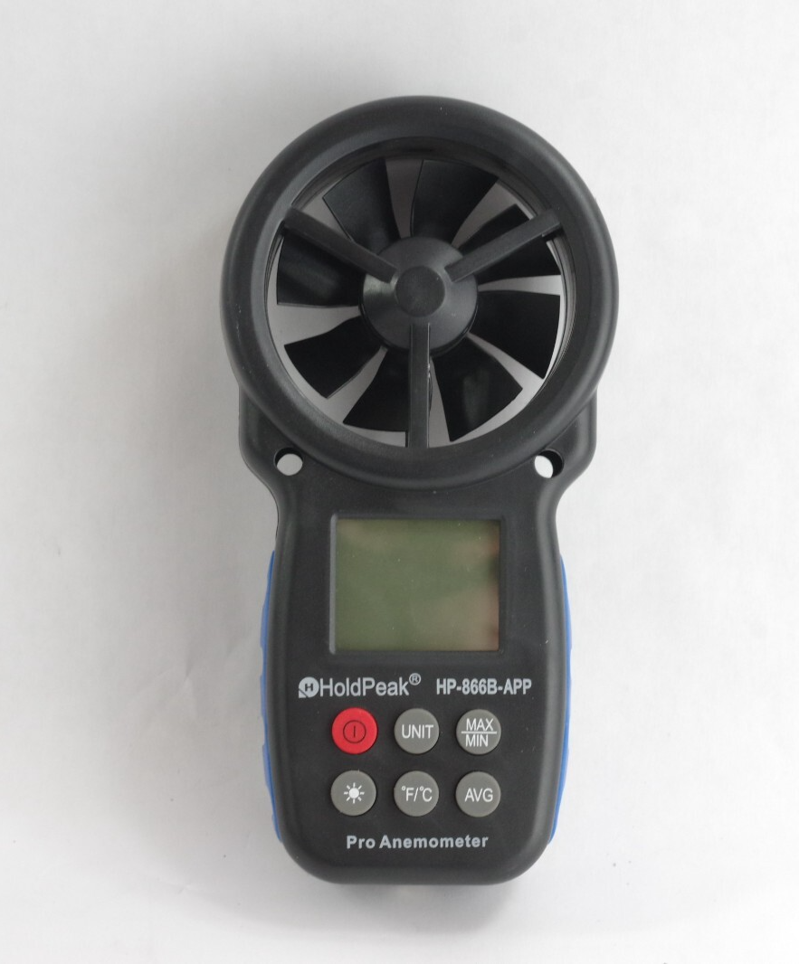 HoldPeak HP-866B-APP Anemometer Air Flow Gauge Wind Speed Meter 0.3-30m/s LCD