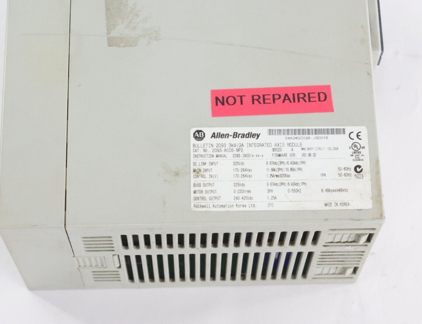 Allen Bradley 2093-AC05-MP2 Kinetix 2000 Integrated Axis Module - For Parts