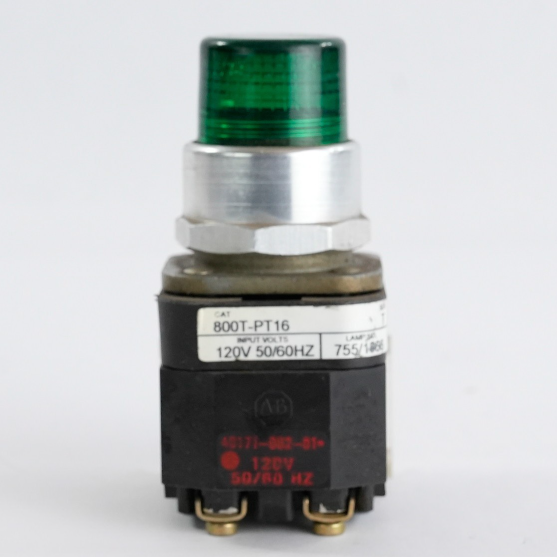 Allen Bradley 800T-PT16 /T Green Pushbutton Pilot Light 120V 800TPT16