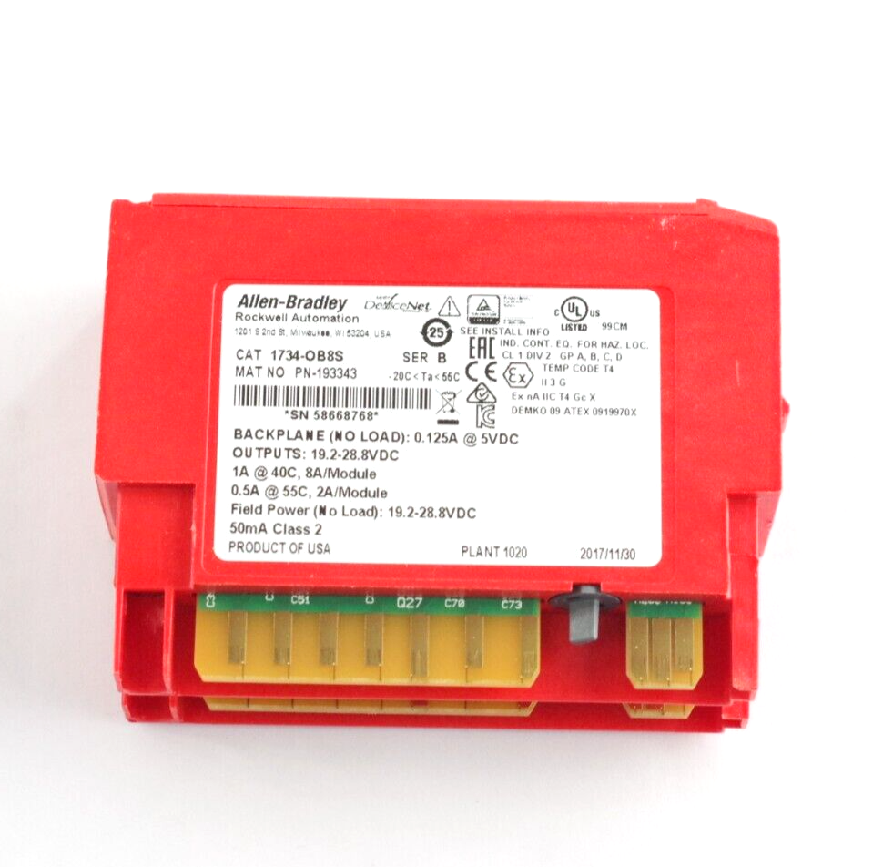 Allen Bradley 1734-OB8S Ser B Point Guard I/O Safety Module PN-193343