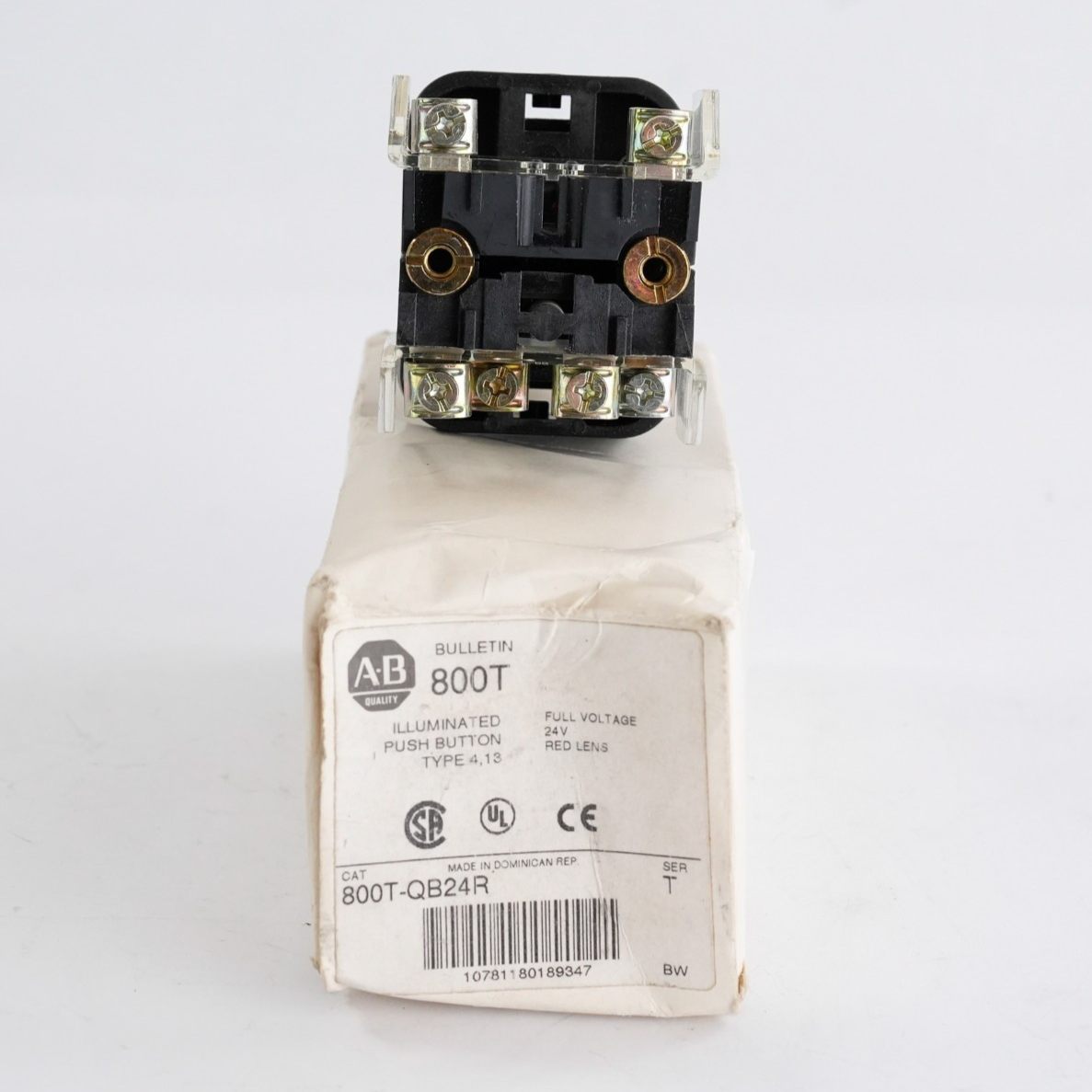 Allen Bradley 800T-QB24R /T Red Illuminated Pushbutton 800TQB24 - Open Box