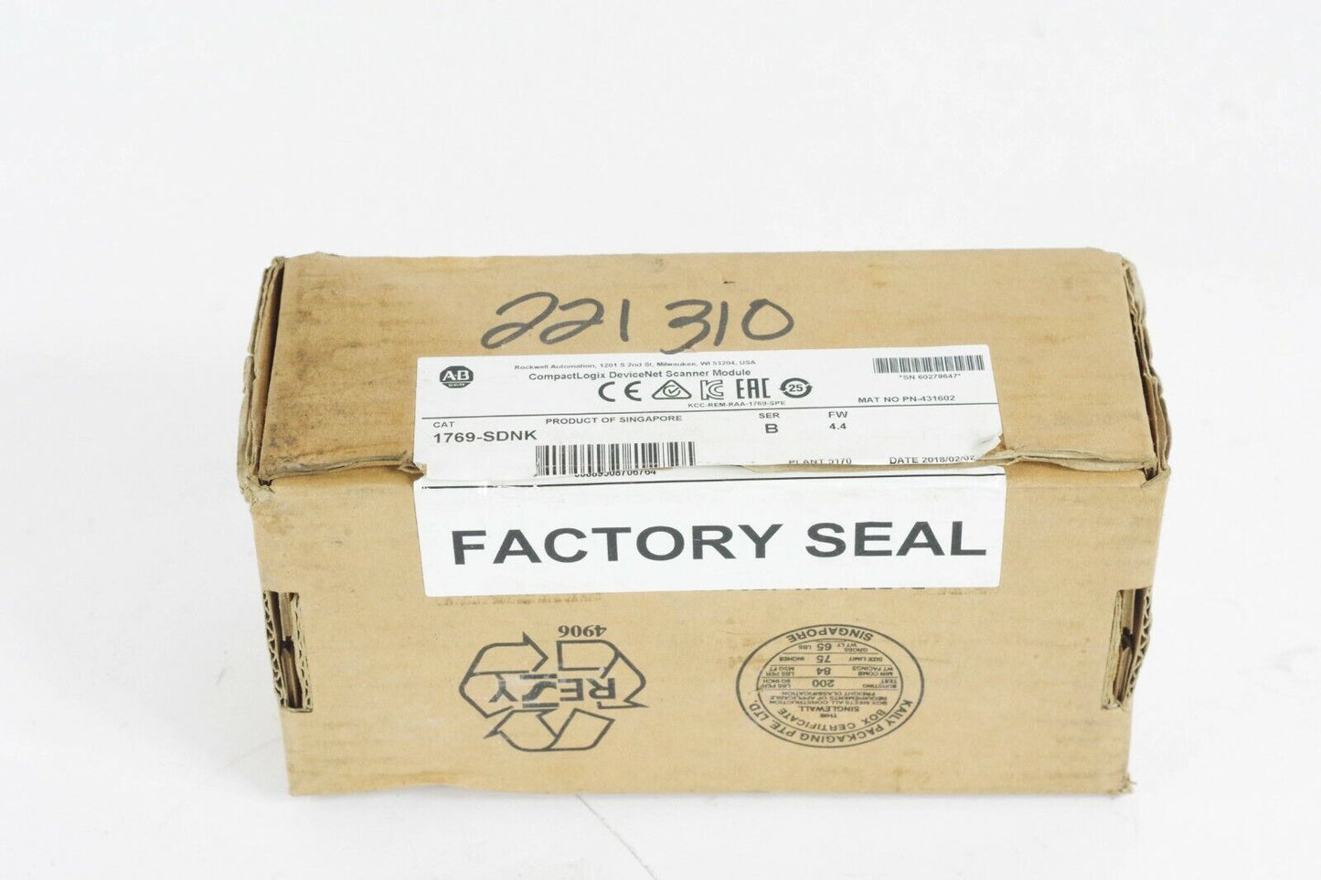 ALLEN BRADLEY 1769-SDNK /B FW 4.4 - Open Box