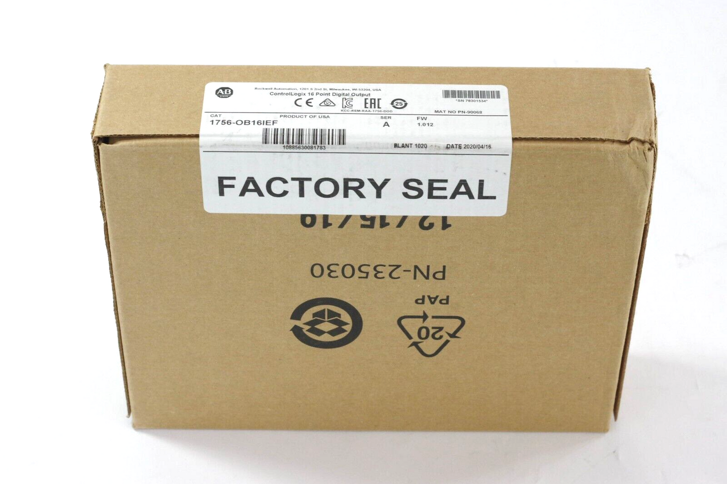 2020 ALLEN BRADLEY 1756-OB16IEF DC 16 PT DIGITAL Module - New Surplus (Sealed)