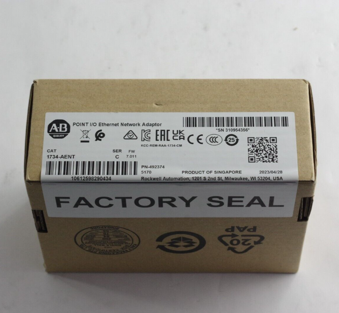 2023 Allen Bradley 1734-AENT /C Point IO Ethernet Network Adapter Sealed Surplus