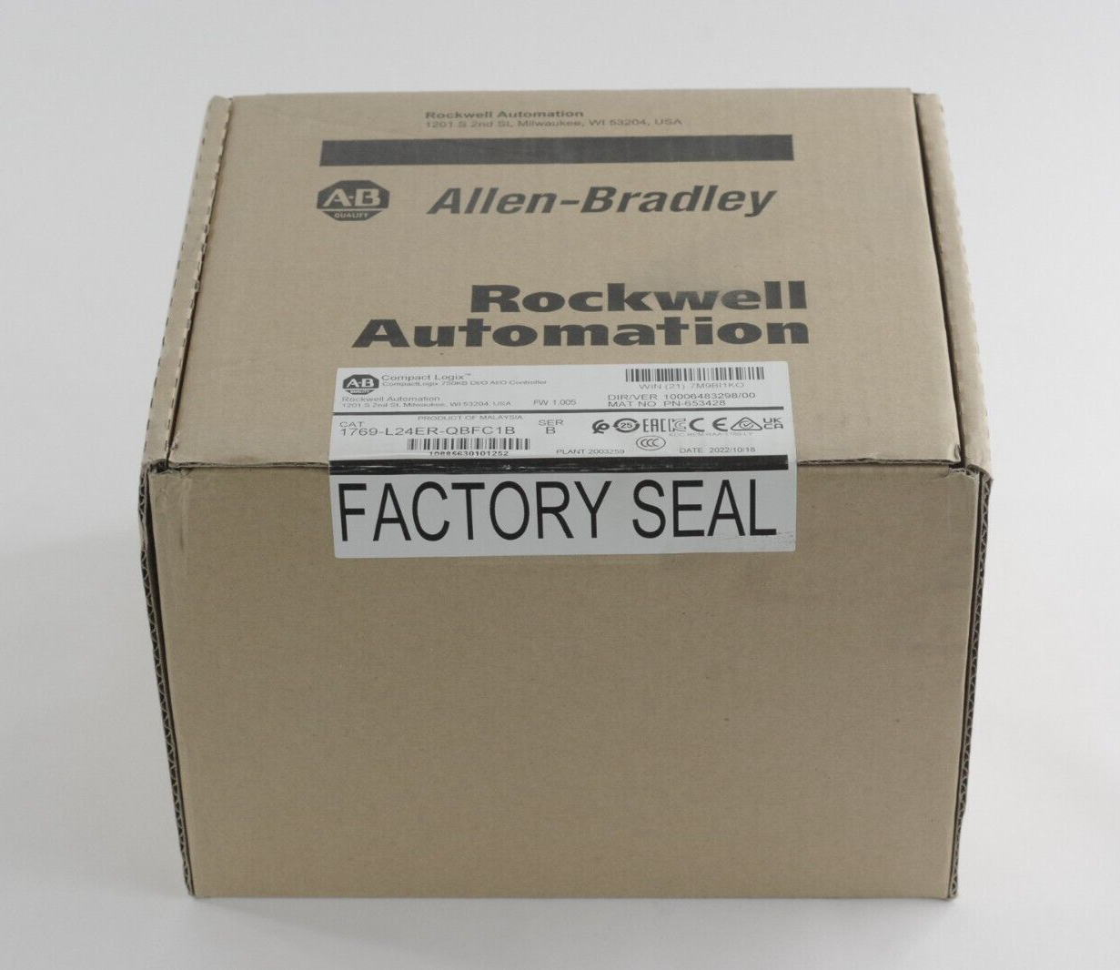 Allen-Bradley 1769-L24ER-QBFC1B Ser B PLC CompactLogix Controller Sealed Surplus