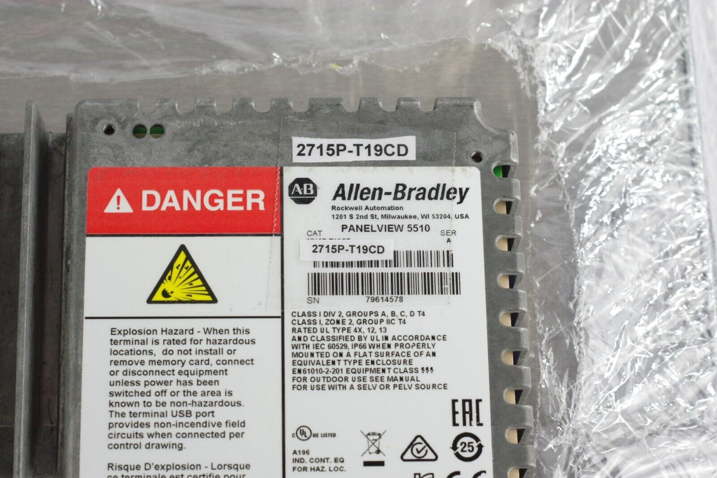 Allen Bradley 2715P-T19CD Ser A Panelview 5510 19'' - Refurbished