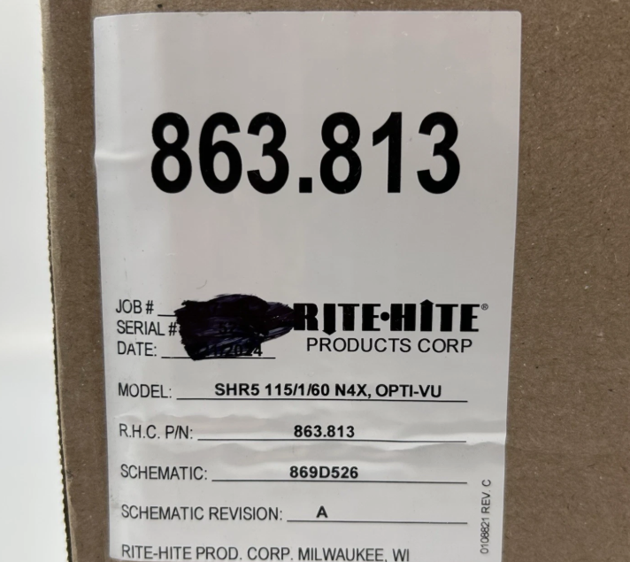 Rite Hite Dock Lock 863.813 Control Box Panel & Sign SHR5 115/1/60 - Open Box