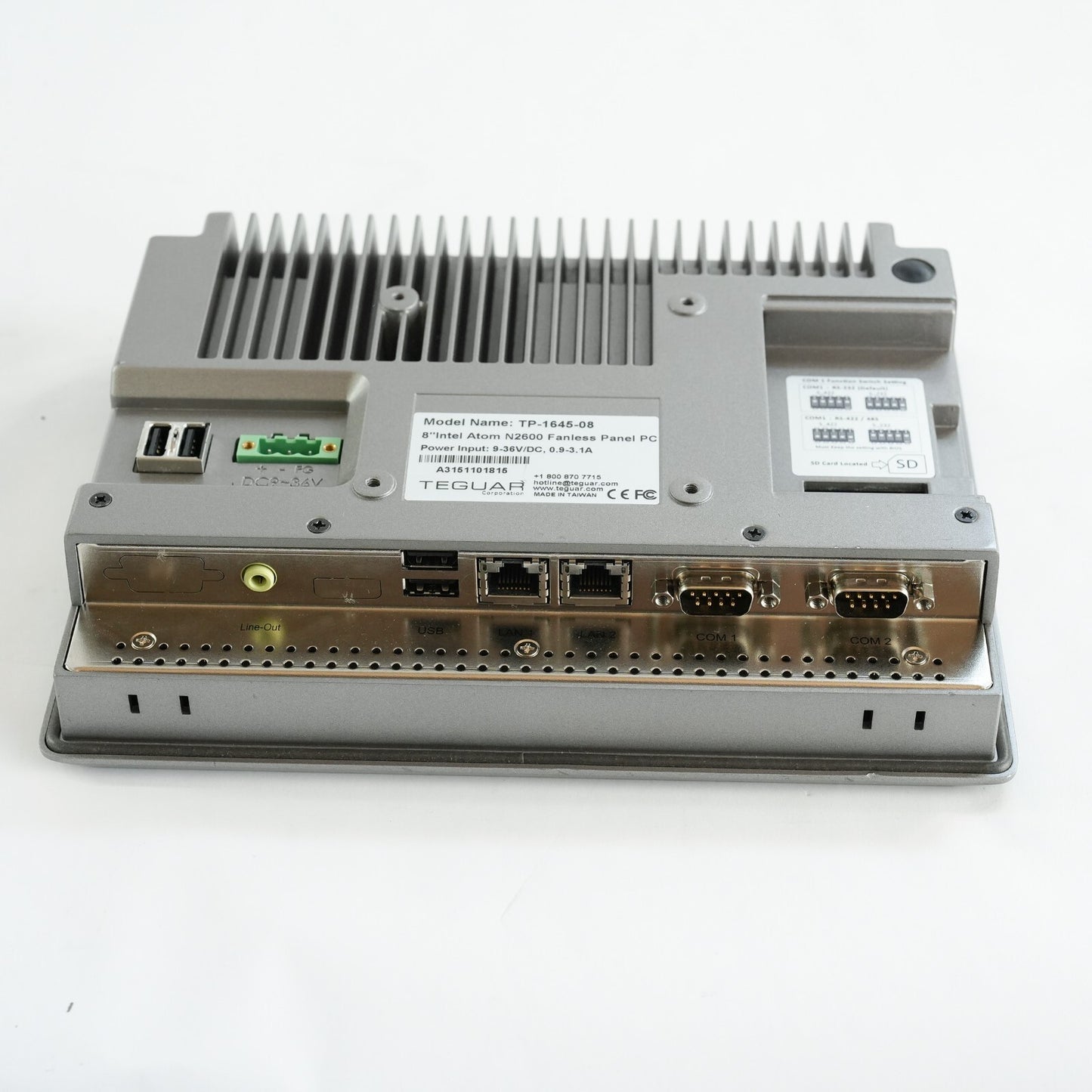 Teguar TP-1645-08 Industrial Panel PC 8" Intel Atom N2600 Fanless TP164508