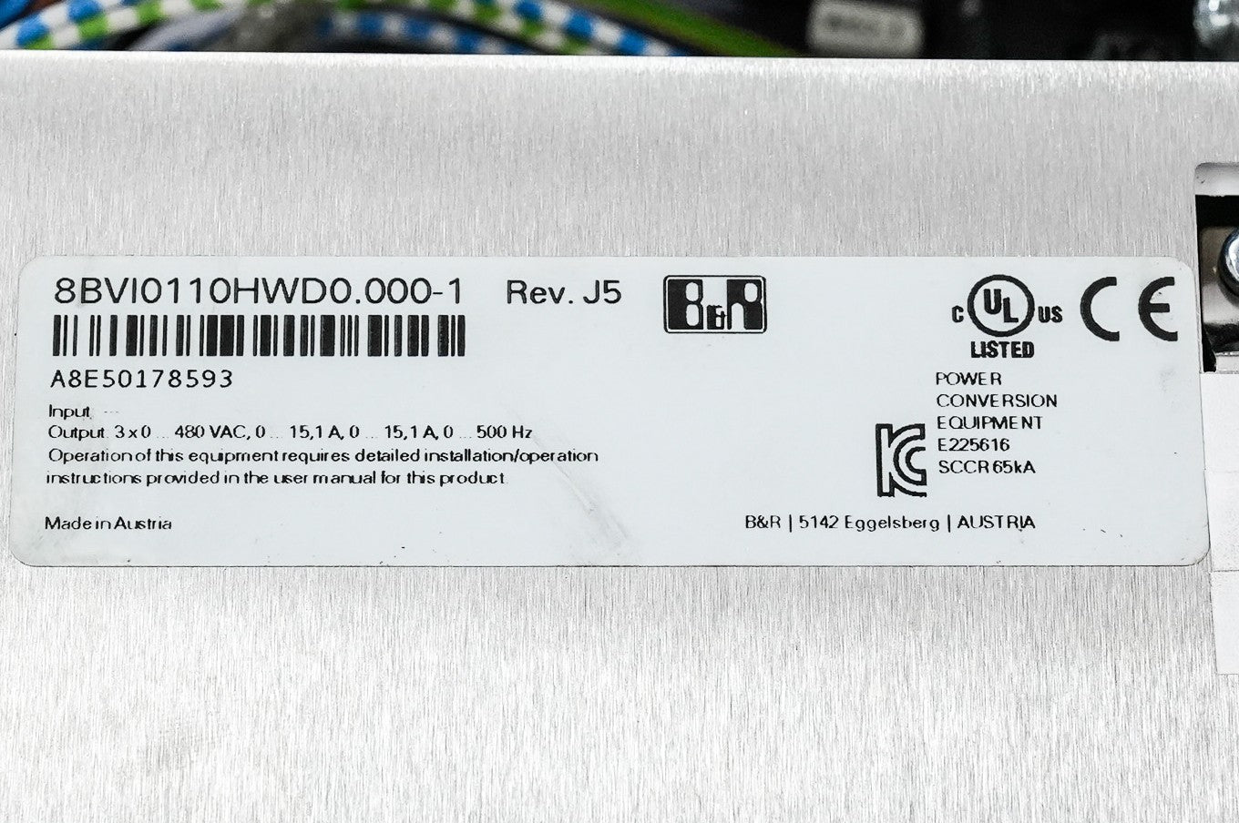 B&R Automation 8BVI0110HWD0.000-1 Rev. J5 Inverter Module 8BVI0110HWD0.0001
