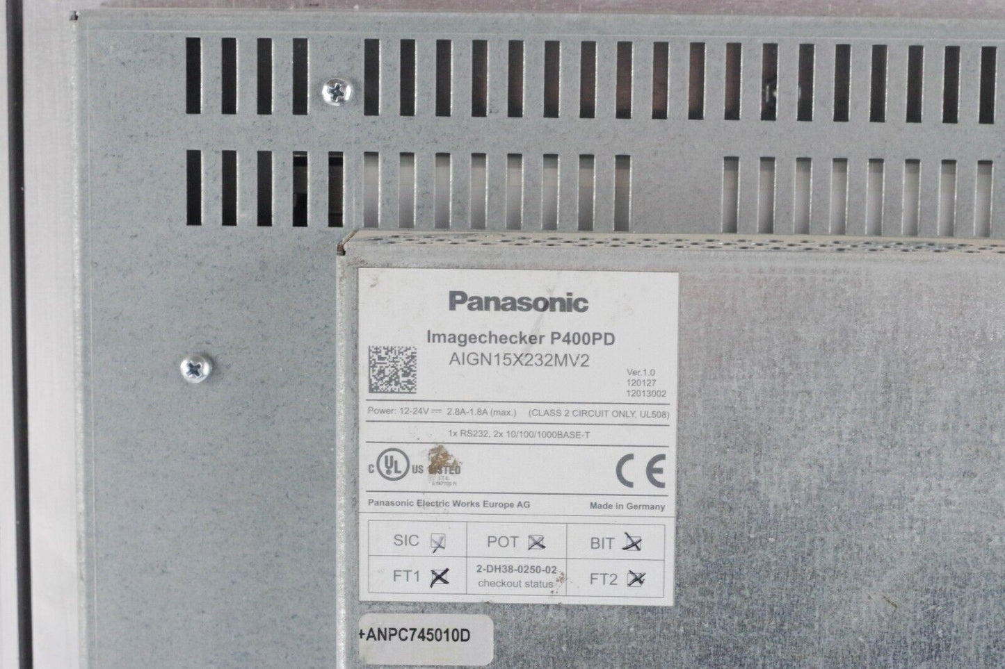 PANASONIC AIGN15X232MV2 P400PD Imagechecker Touch PC Display + Vision P400