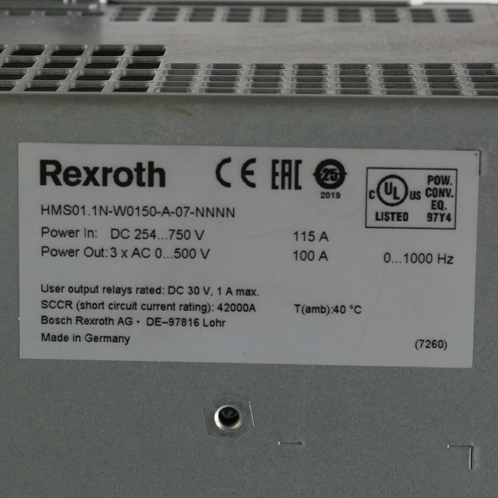 Rexroth HMS01.1N-W0150-A-07-NNNN Servo Drive - Installed