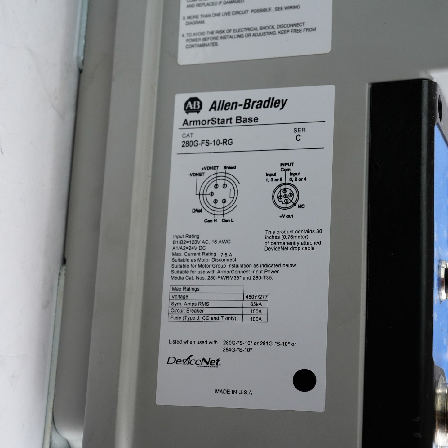 Allen Bradley 280G-FS-10-RG Ser C ArmorStart Base + 281G-F12S-10B-RRG-CBG /C