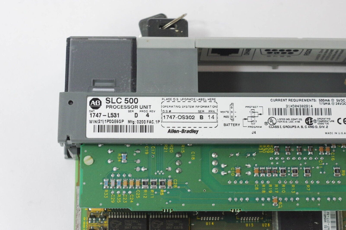 ALLEN-BRADLEY 1747-L531 SER D PROC REV 4 CPU PROCESSOR 5/03