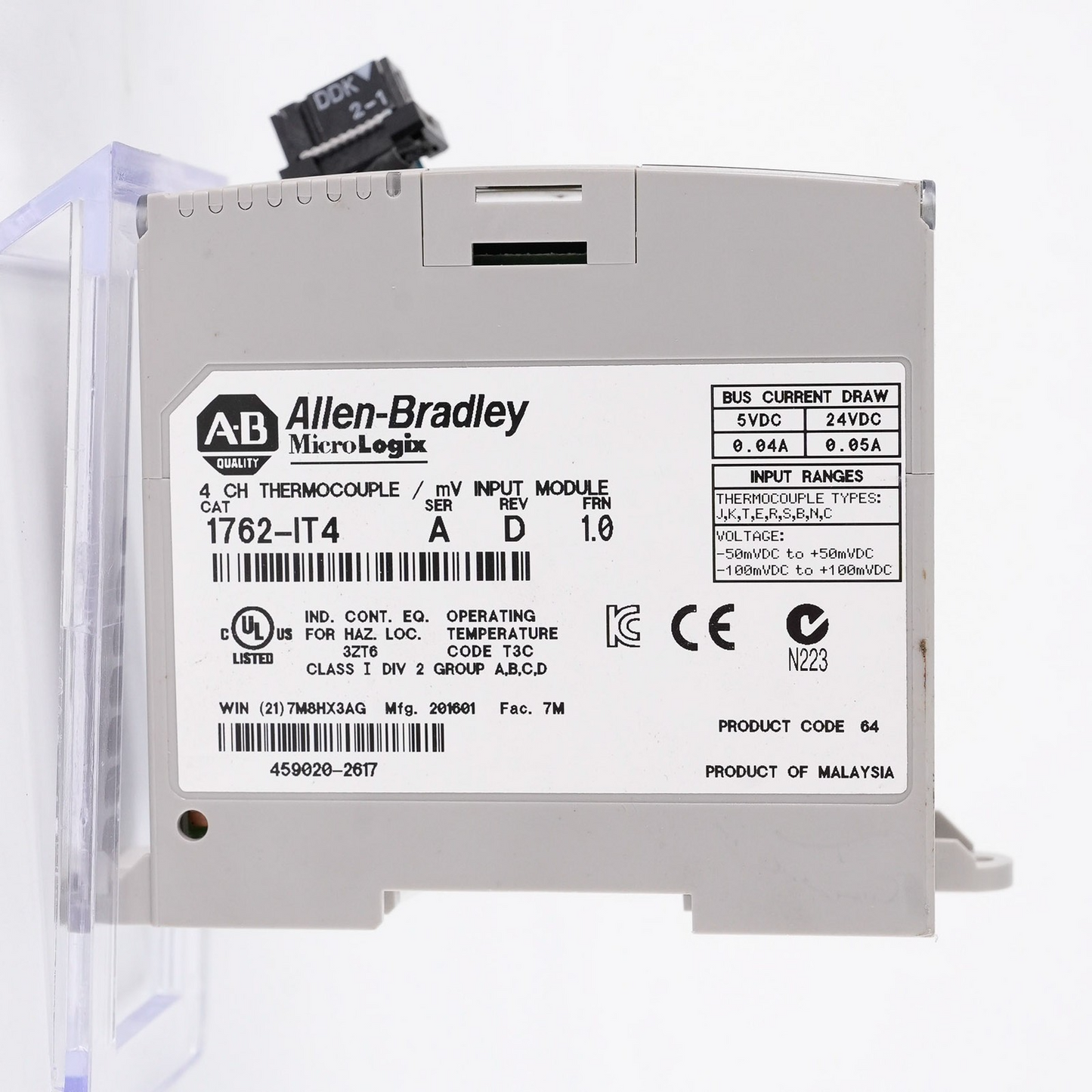Allen Bradley 1762-IT4 /A MicroLogix 4 Channel Thermocouple Input Module 1762IT4