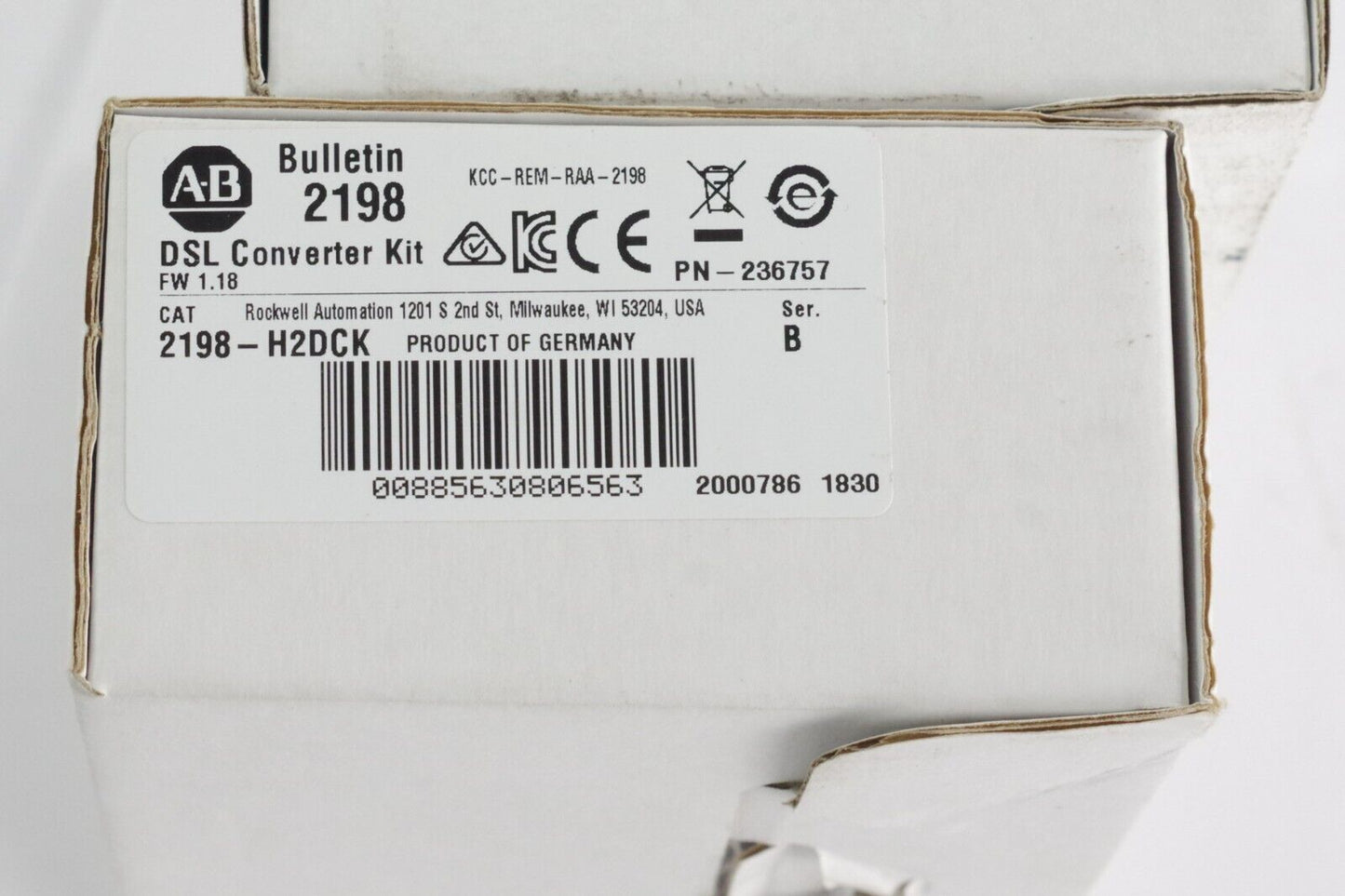 Allen Bradley 2198-H2DCK /B DSL Converter Kit VDC 7-12V