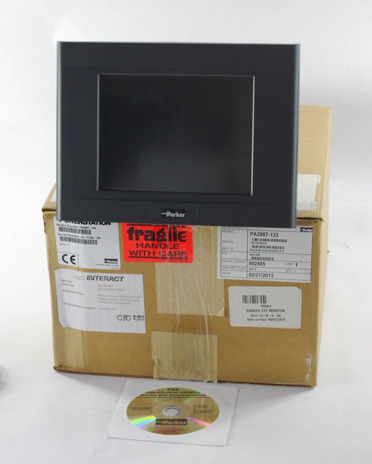 2013 PARKER PA208T-133 Rev B Touch HMI CTC Dislpay / KA-84212-01 - Open Box