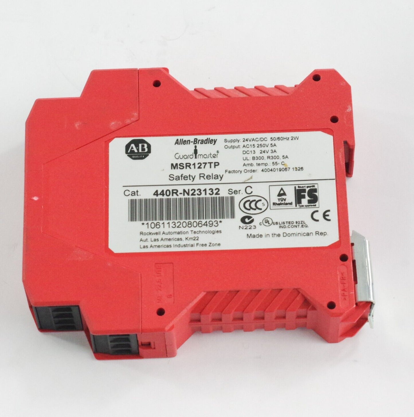 Allen Bradley 440R-N23132 Ser C Guardmaster Safety Relay 24V AC/DC MSR127TP