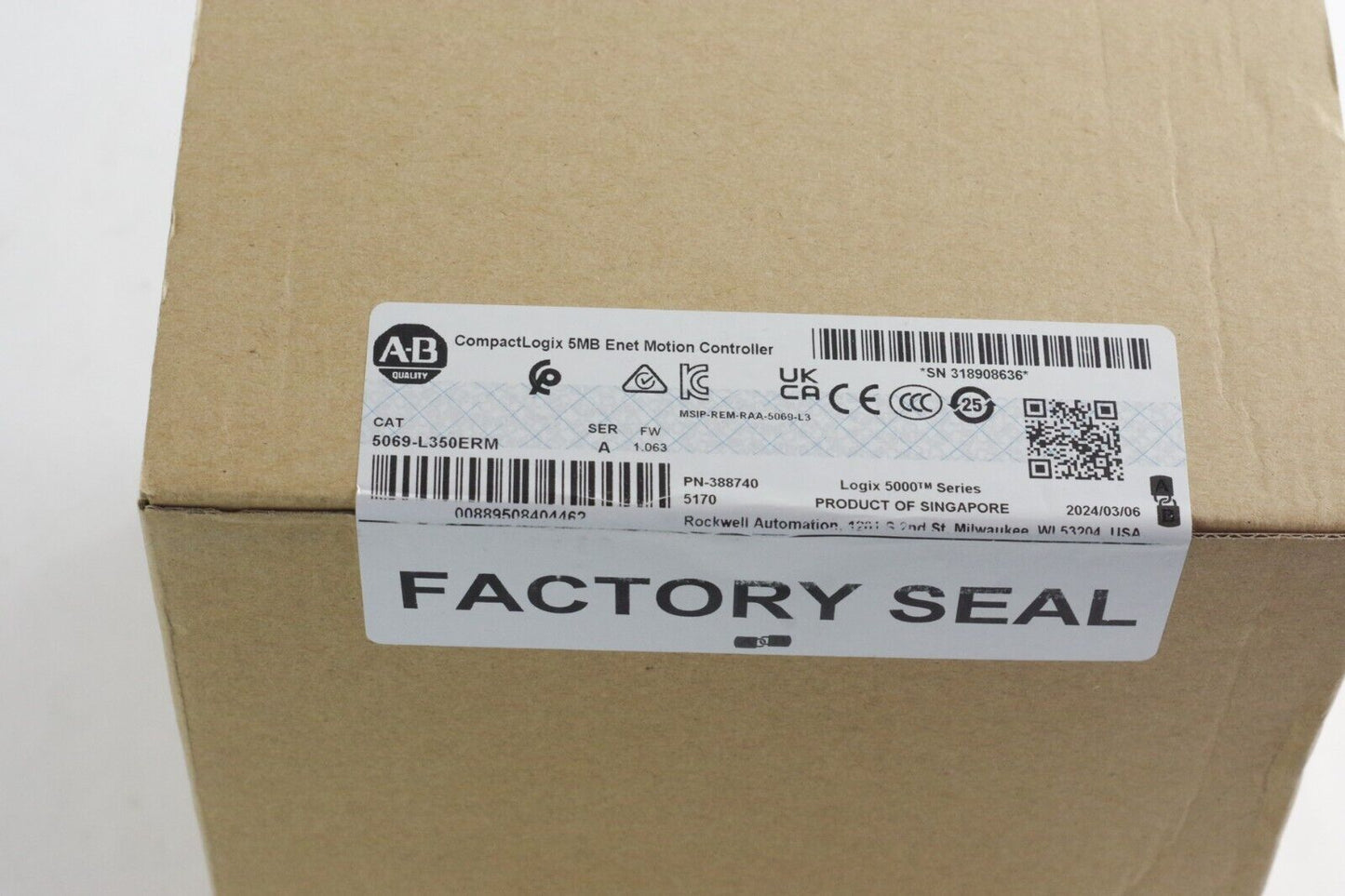 Allen Bradley 5069-L350ERM SER A CompactLogix Motion Controller - Sealed Surplus