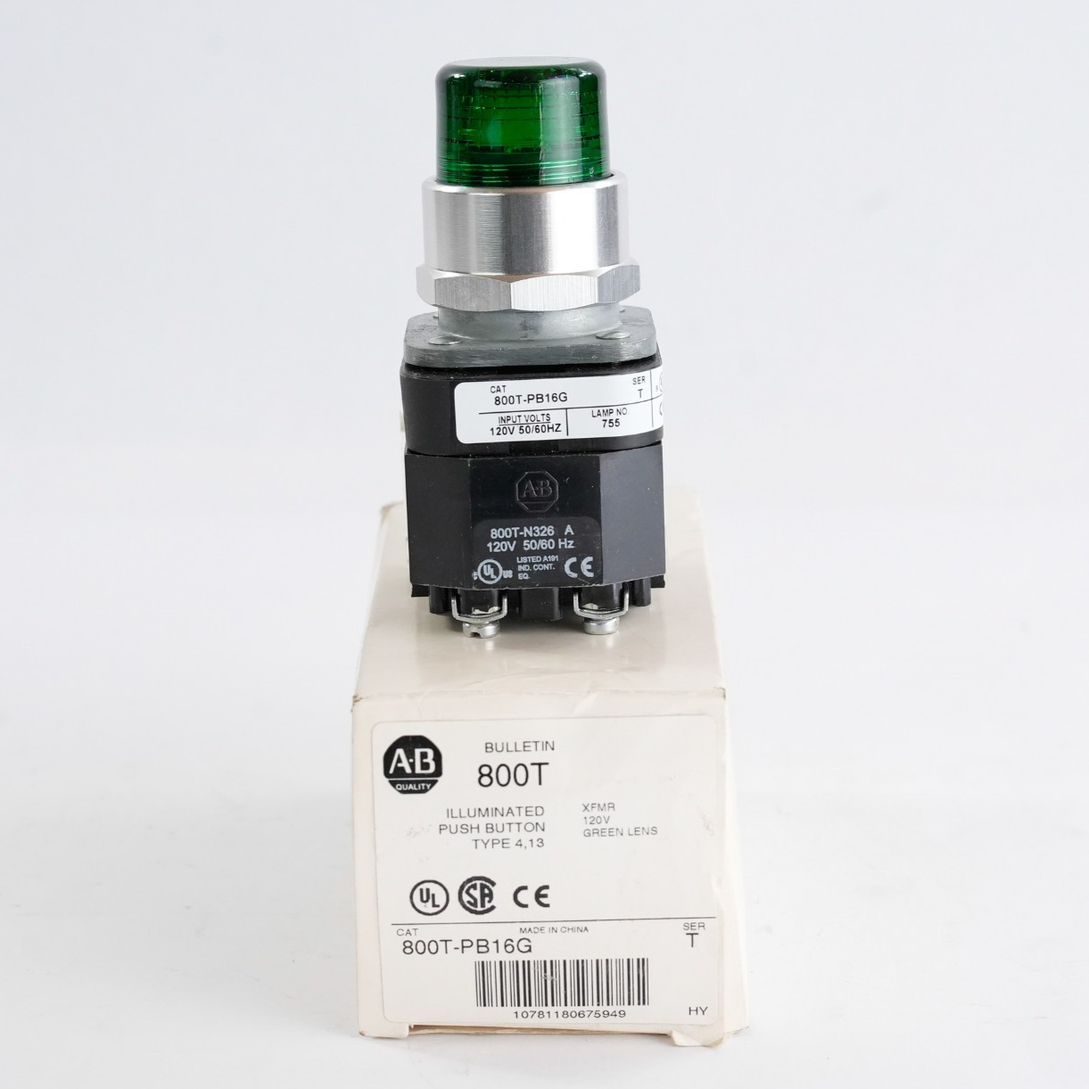 Allen Bradley 800T-PB16G /T Green Push Button 800TPB16G - Open Box