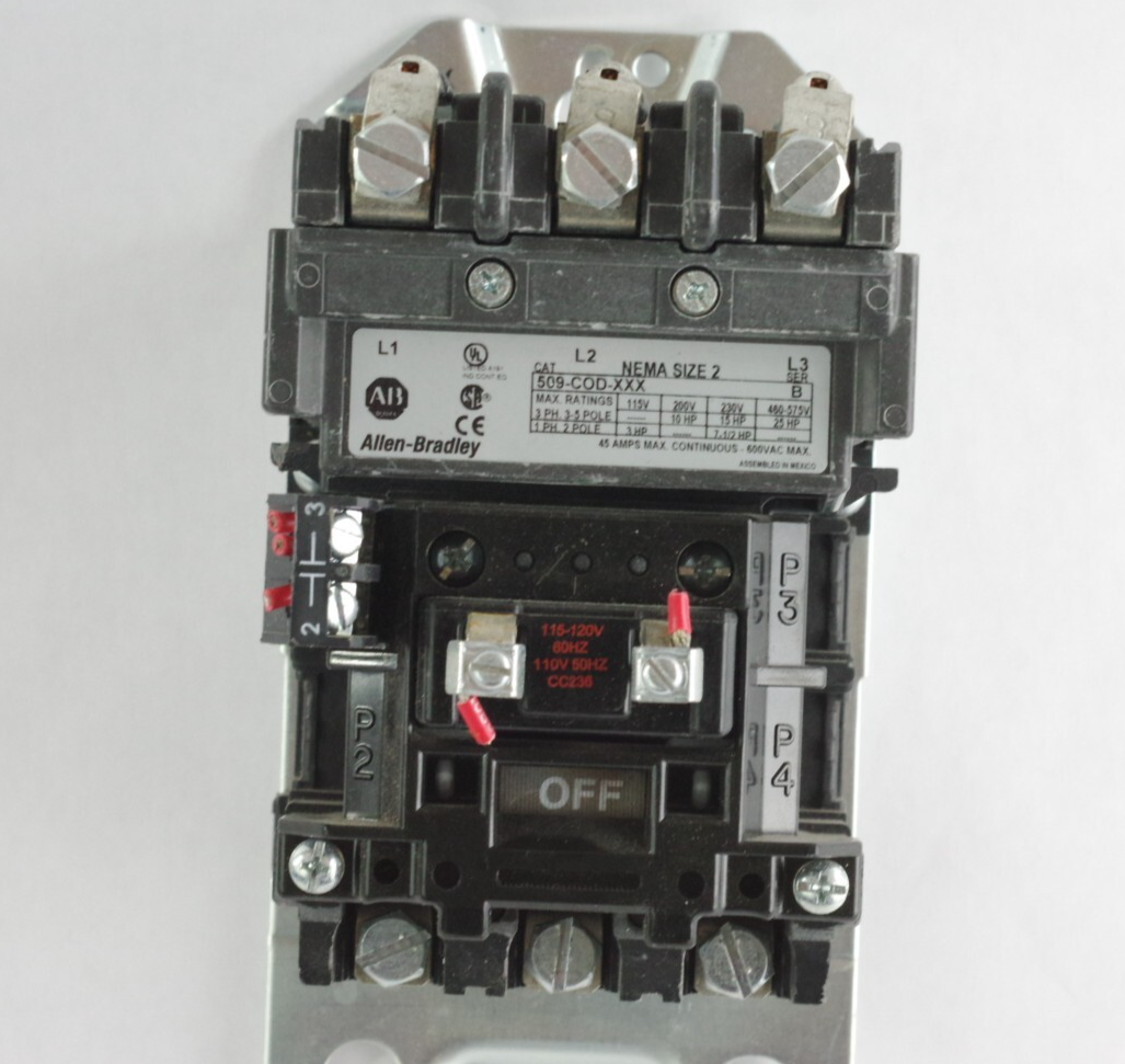 Allen Bradley 509-COD-XXX /B NEMA 3-Pole Non-Reversing Starter cc236 120V Coil