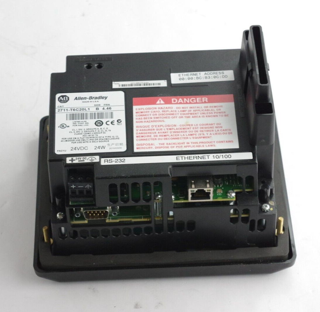 Allen Bradley 2711-T6C20L1 Ser B FRN 4.46 PanelView 600 24VDC Interface Panel