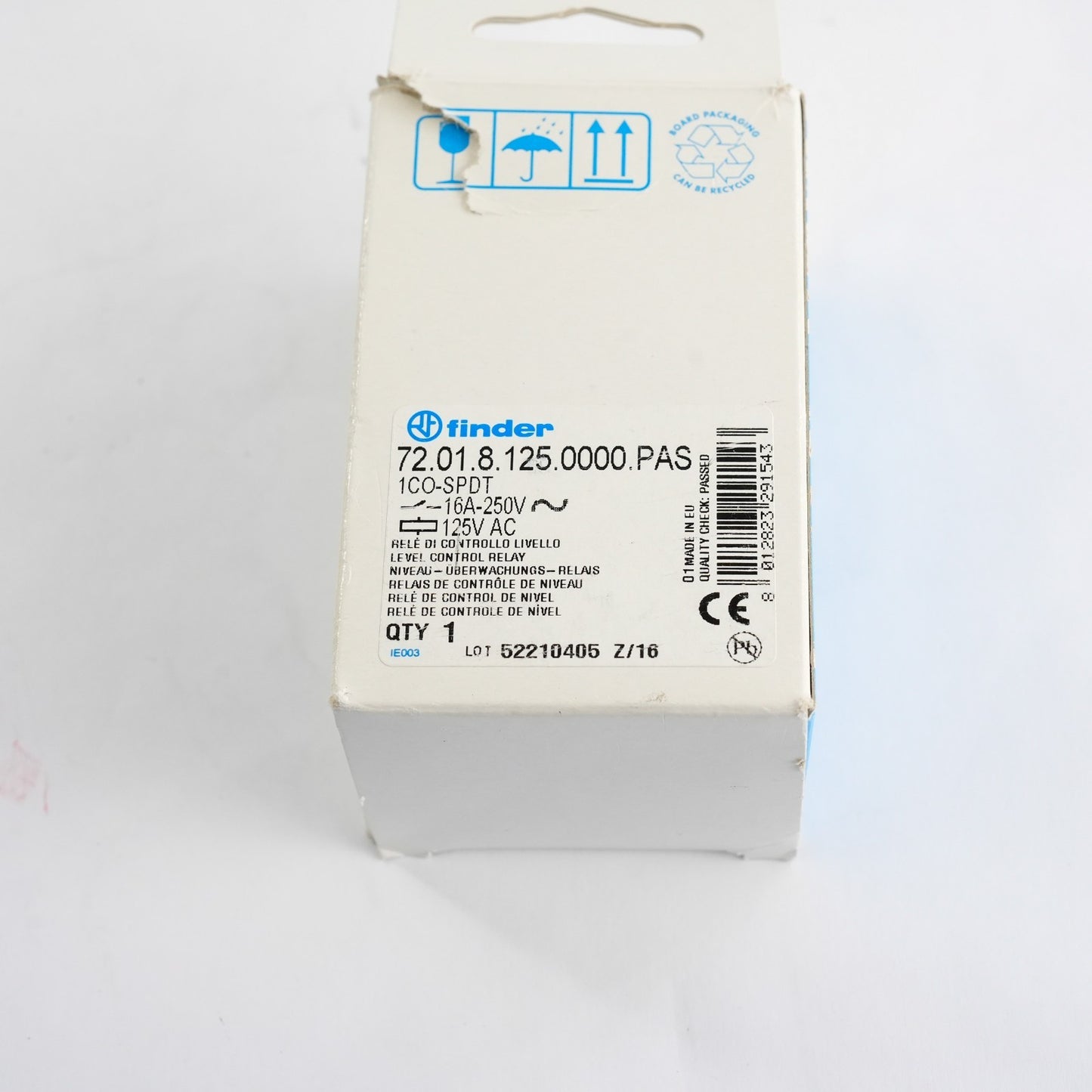 Finder 72.01.8.125.0000 Level Relay 110-125V 15A 1/2HP - Open Box