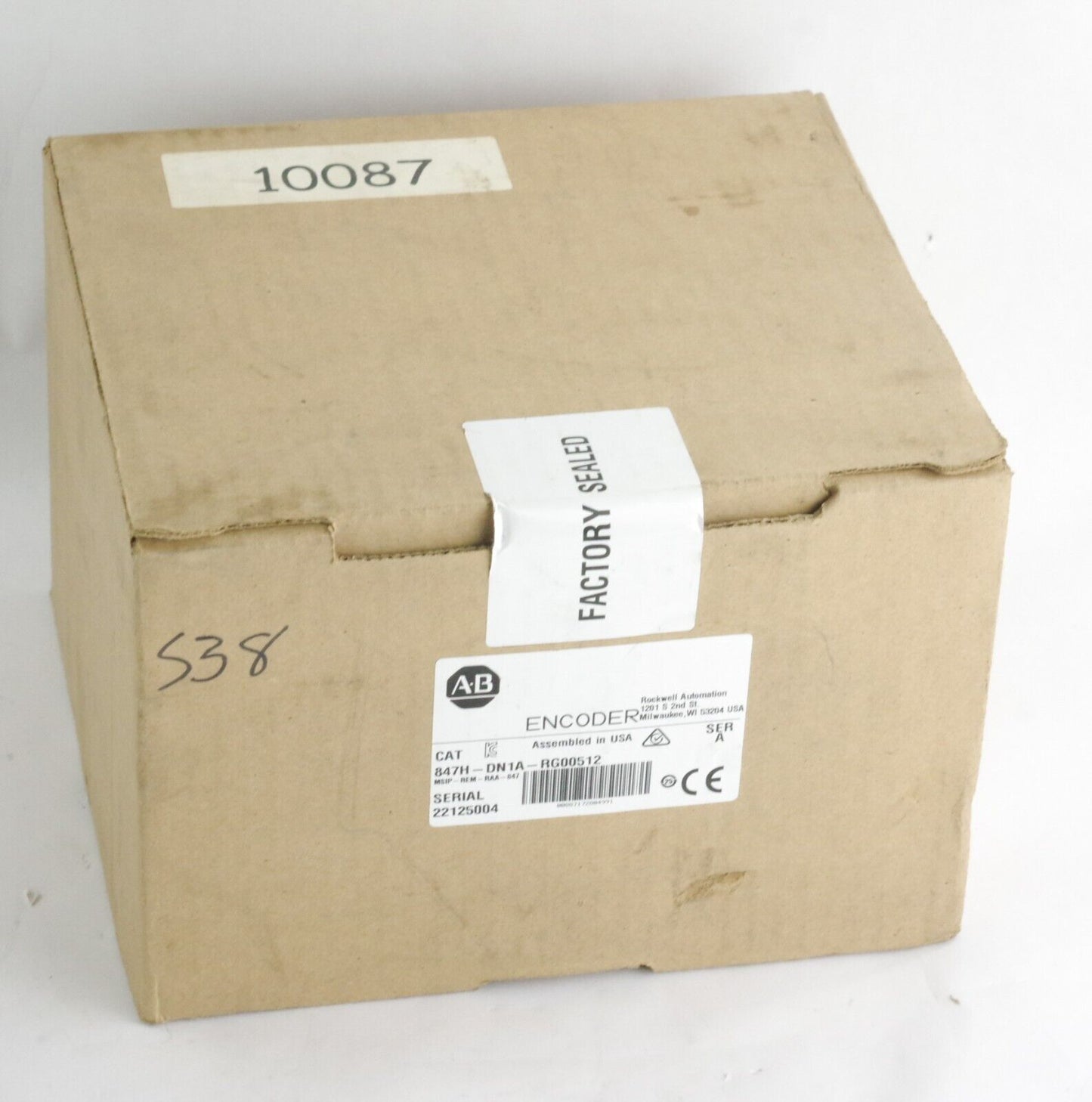 Allen Bradley 847H-DN1A-RG00512 Ser A Incremental Encoder Sealed Surplus