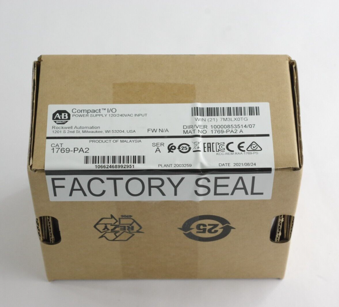 Allen Bradley 1769-PA2 Ser A Power Supply 1769PA2 Sealed Surplus