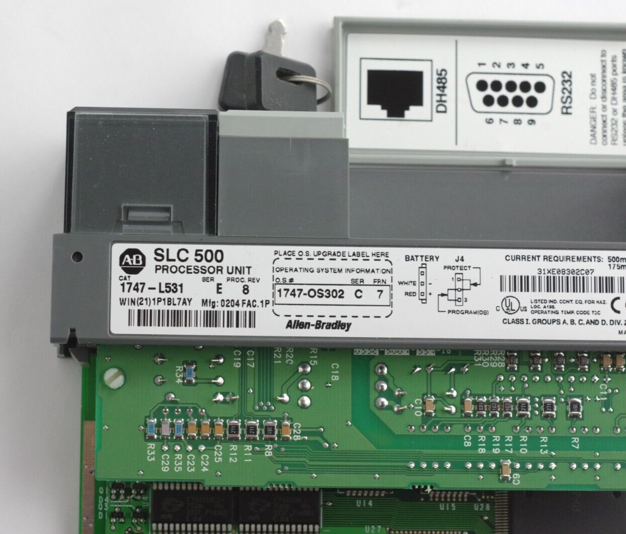 Allen Bradley 1747-L531 Ser E Rev 8 SLC500 Processor w/ 1747-OS302 Ser C FRN 7
