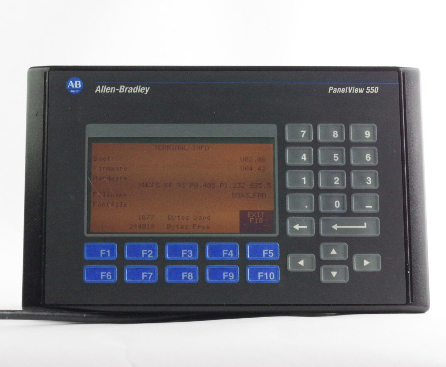 Allen Bradley 2711-B5A3 /E Rev D PanelView 550 Monochrome Touch/Keypad Terminal