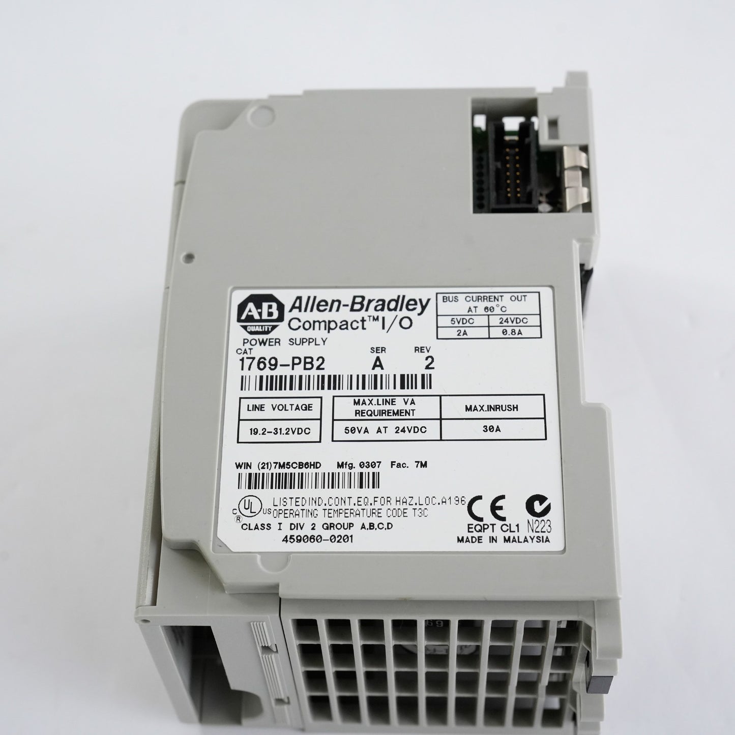 Allen Bradley 1769-PB2 Ser A Rev 2 Compact I/O Power Supply 5VDC 2A 24VDC 0.8A