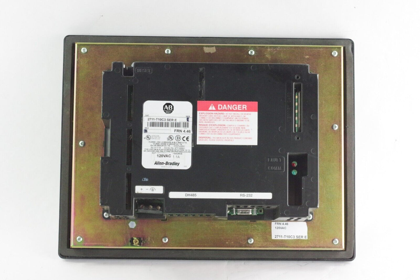 Allen Bradley 2711-T10C3 Ser E Rev B FRN 4.46 Panelview 1000 Terminal