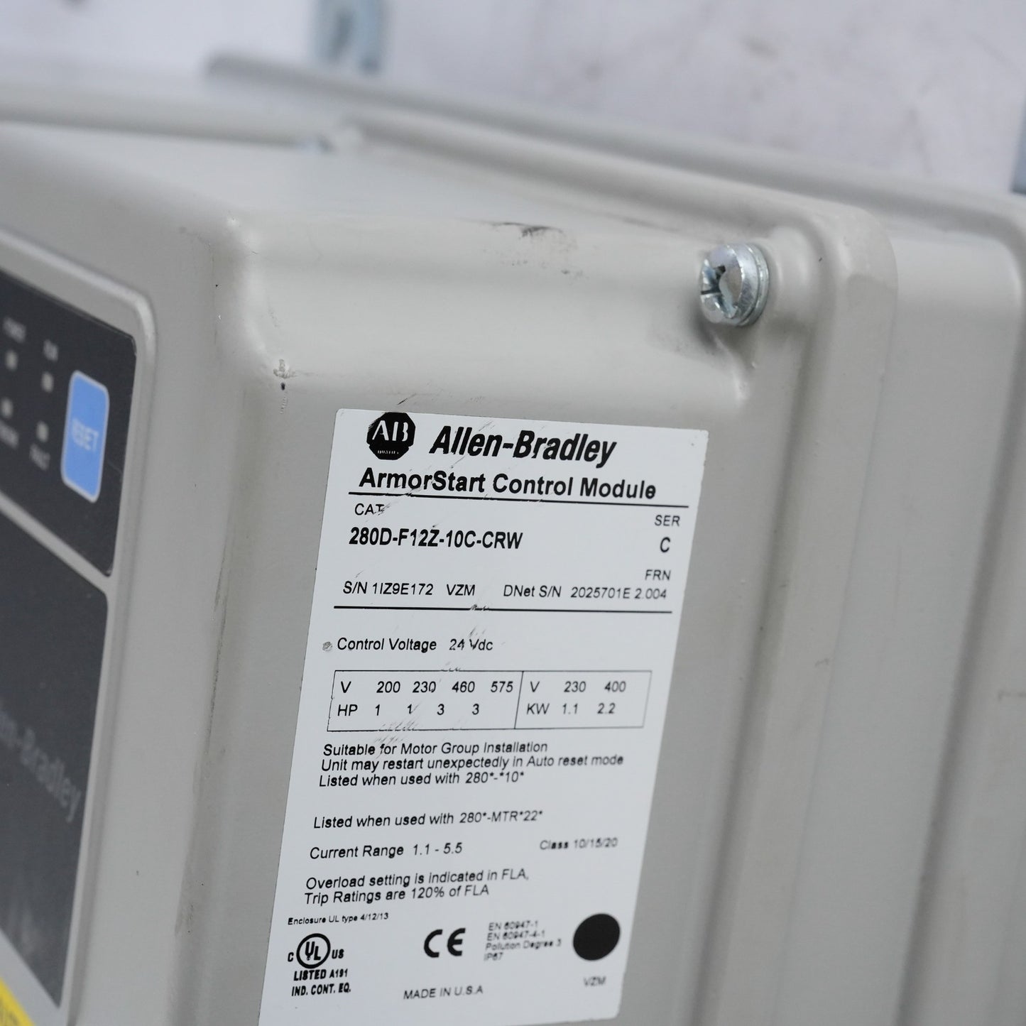 Allen Bradley 280D-F12Z-10C-CRW /C ArmorStart Control Module + 280D-FN-10-C /C