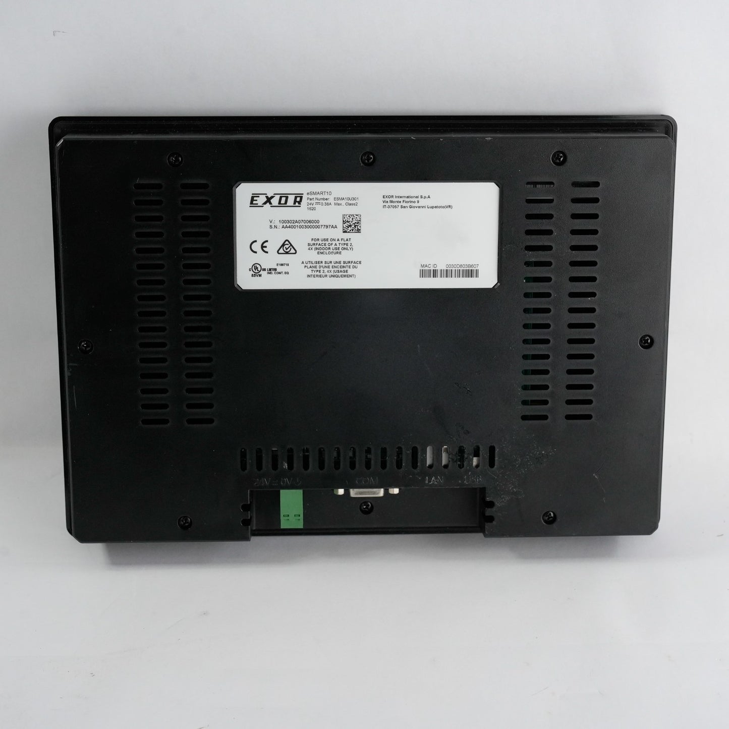 EXOR International ESMA10U301 eSMART10 24V 0.38A Display Module HMI