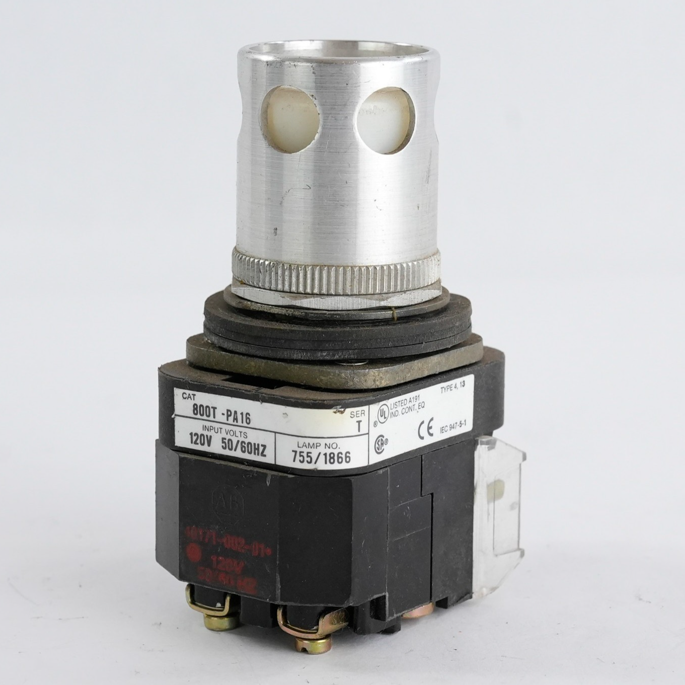 Allen Bradley 800T-PA16 /T Push Button White 120VAC 50/60Hz 800TPA16