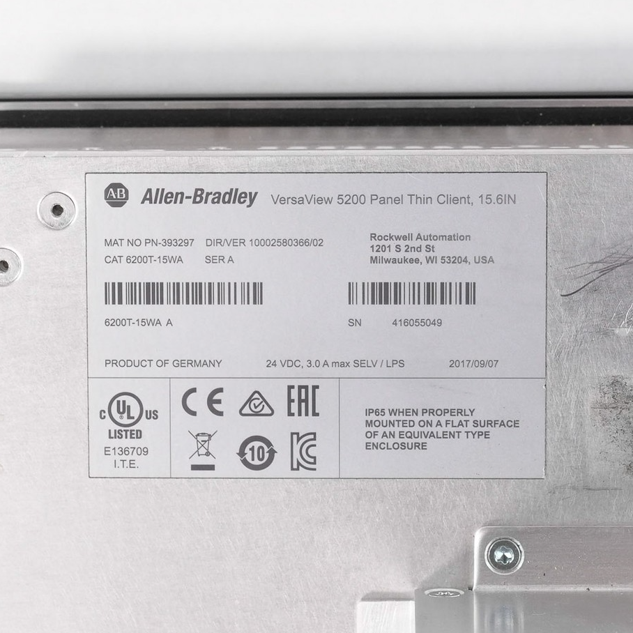 Allen Bradley 6200T-15WA /A VersaView 5200 15" Industrial Computer 6200T15WA