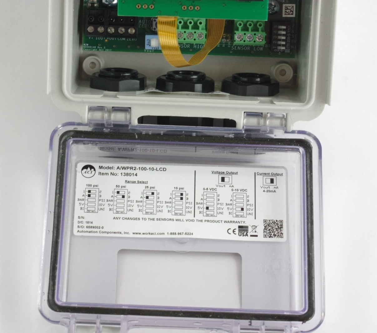 Automation Components Inc A/WPR2-100-10-LCD Wet-to-Wet 0-100 PSI WPR2-100
