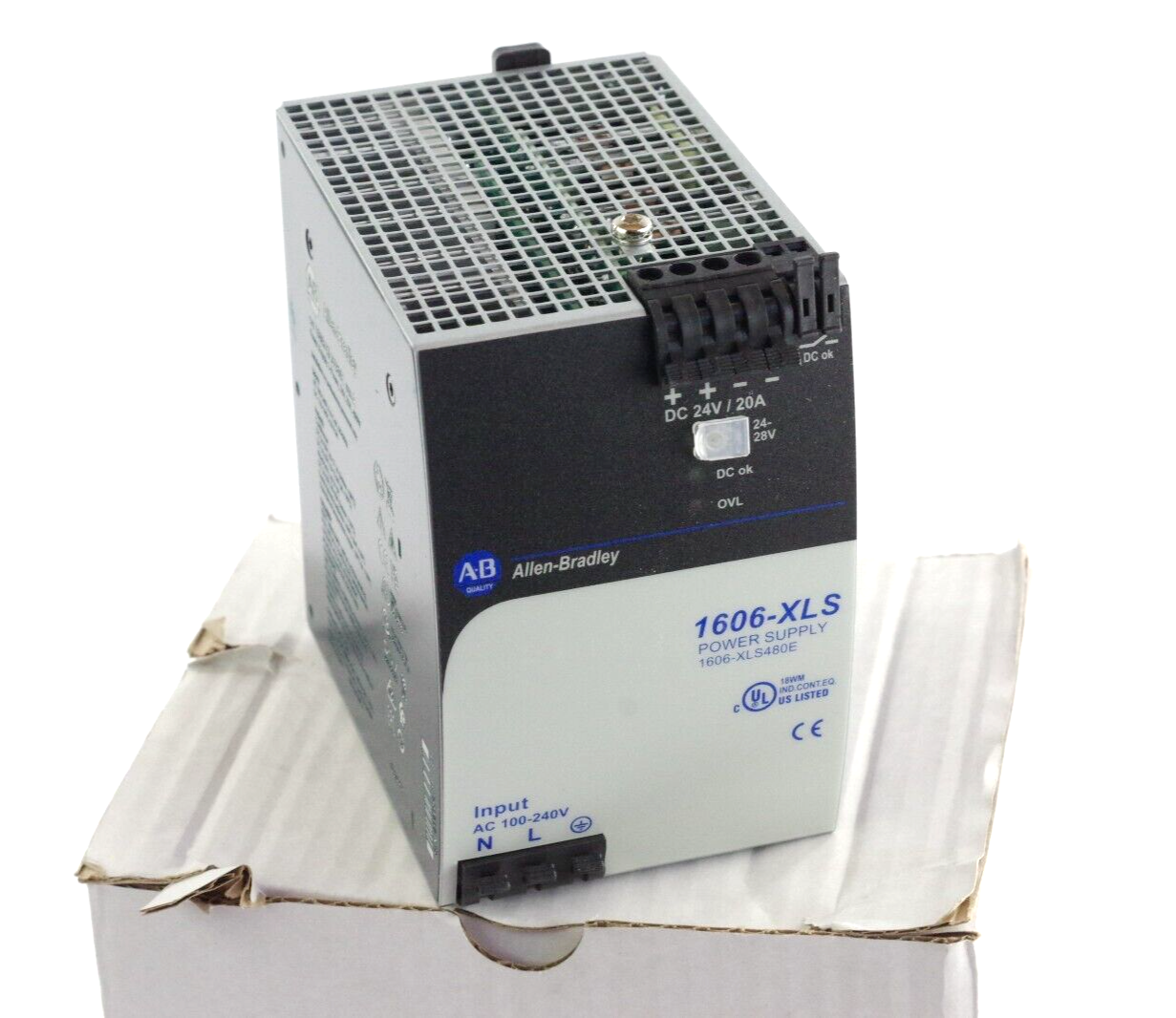 Allen Bradley 1606-XLS480E Ser A Power Supply 1-Phase 24V 20A 480W - Open Box