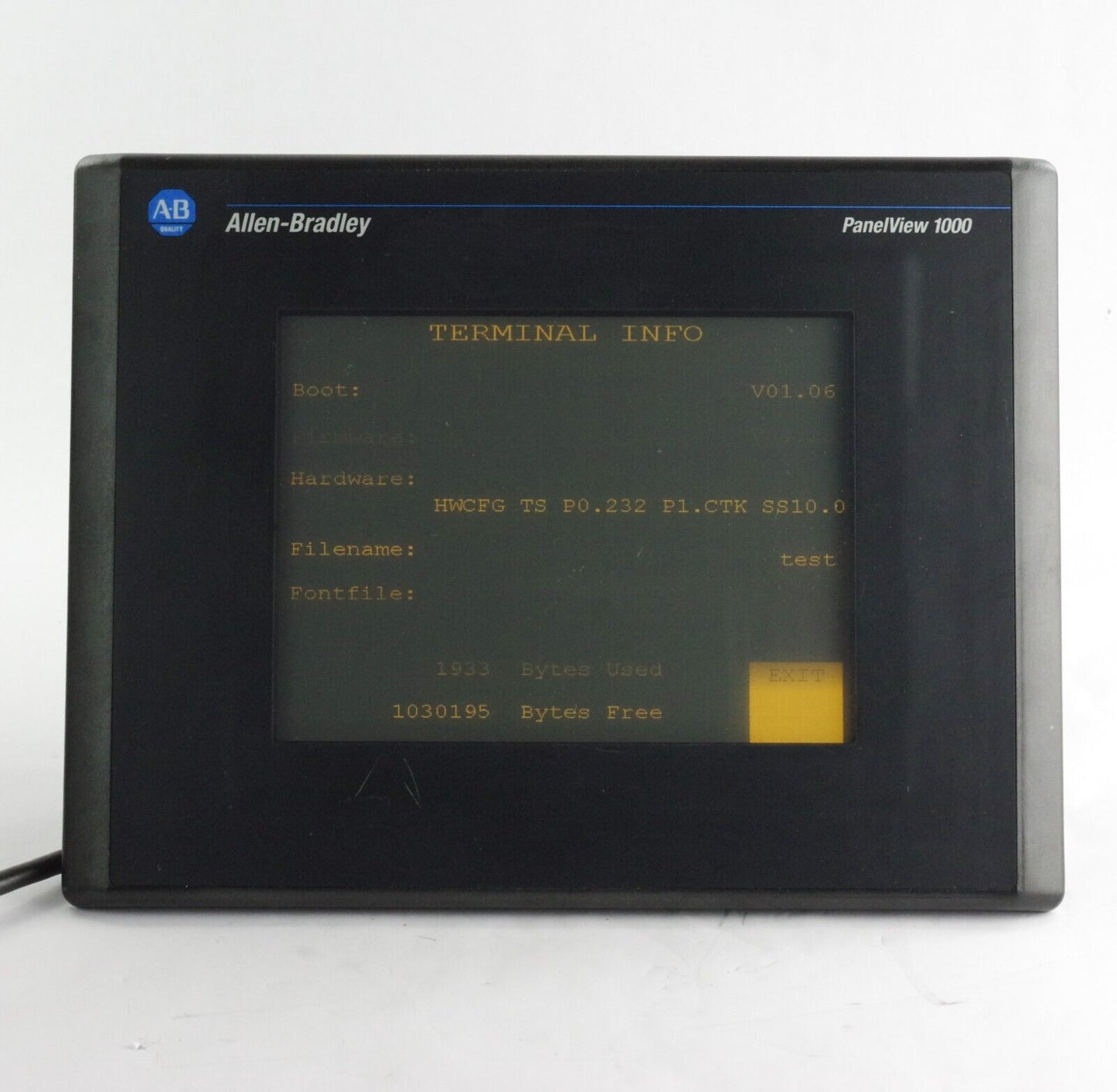 Allen Bradley 2711-T10G15 Ser B Rev B FRN 4.20 PanelView 1000 Terminal