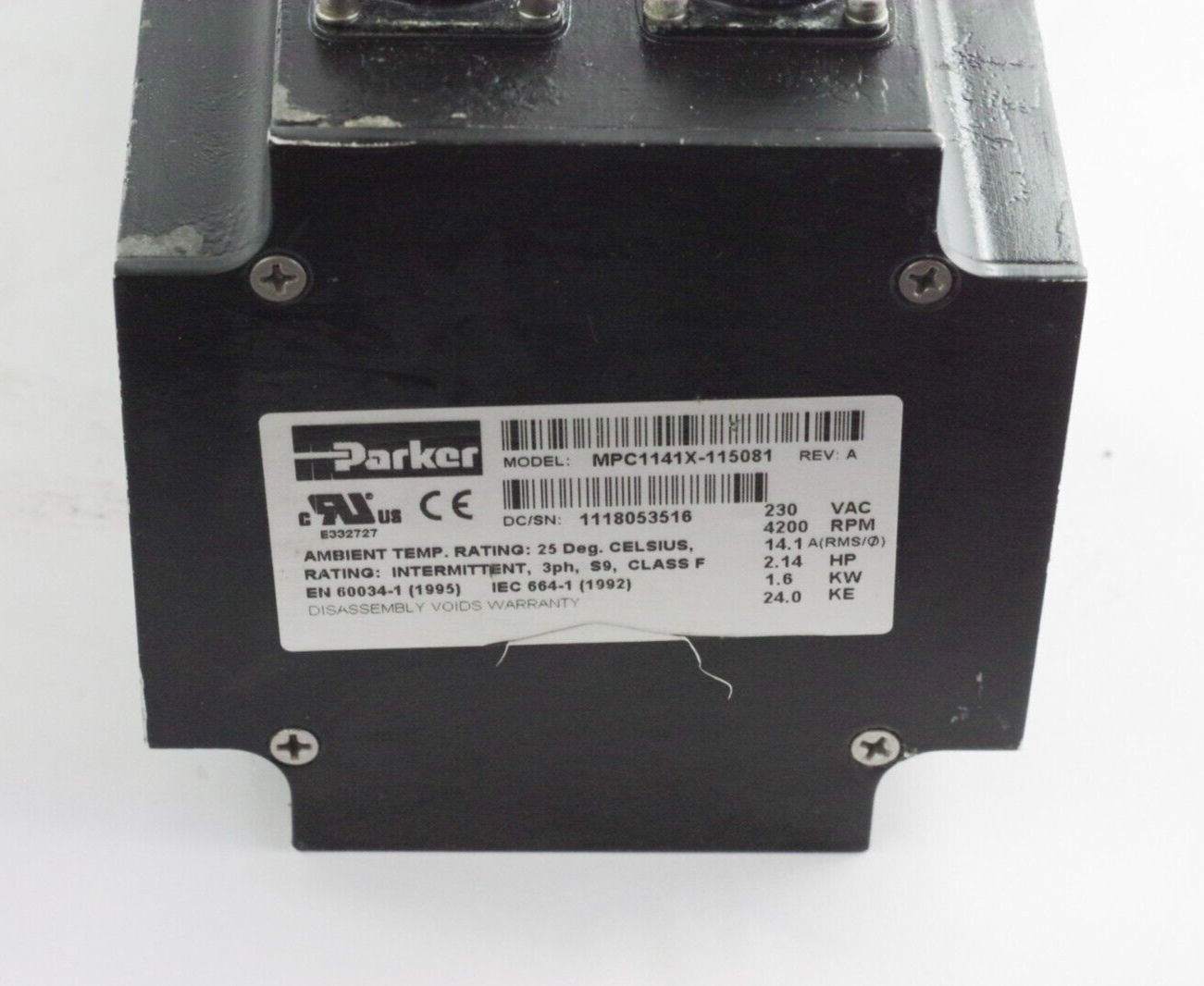 Parker MPC1141X / MPC1141X-115081 Rev A Servo Motor 230VAC MPN 4220B
