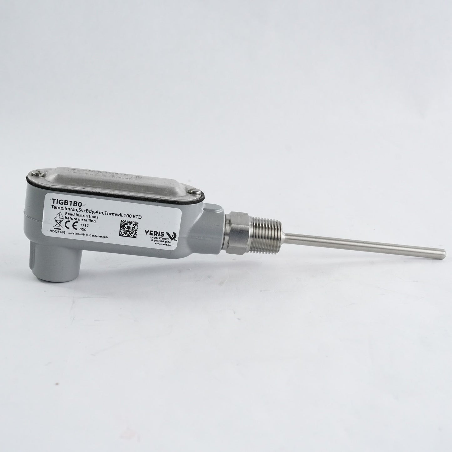Veris TIGB1B0 Pipe/Immersion Temperature Sensor Stainless Steel Probe