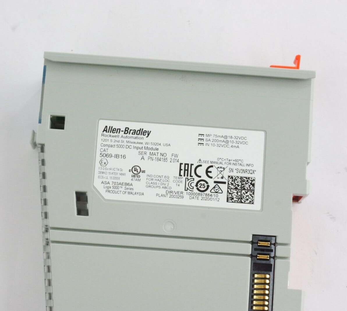 Allen Bradley 5069-IB16 Ser A FW 2.014 Compact 5000 DC Input Module Logix 5000