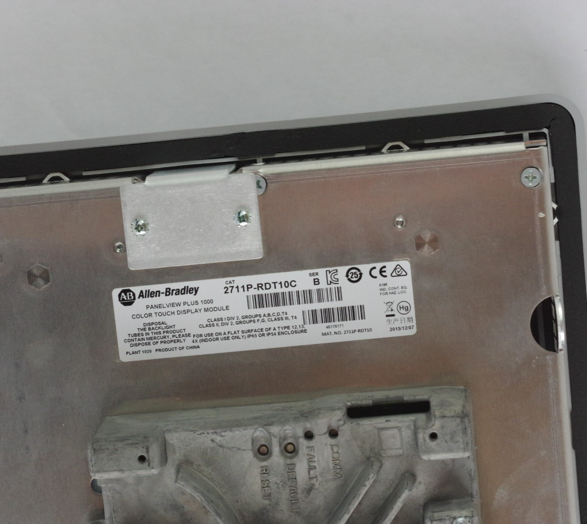 Allen Bradley 2711P-T10C4D8 /A PanelView Plus 6 1000 Terminal w/ RP8D/B Logic