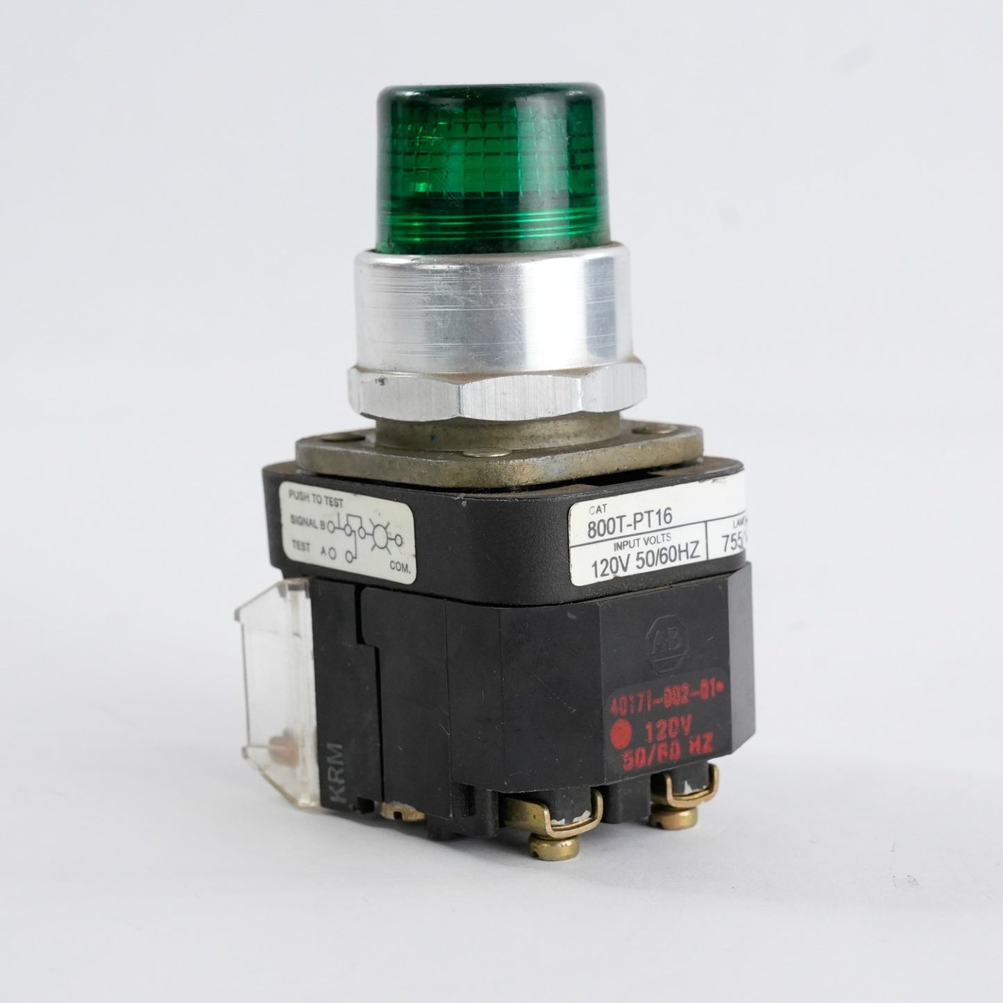 Allen Bradley 800T-PT16 /T Green Pushbutton Pilot Light 120V 800TPT16