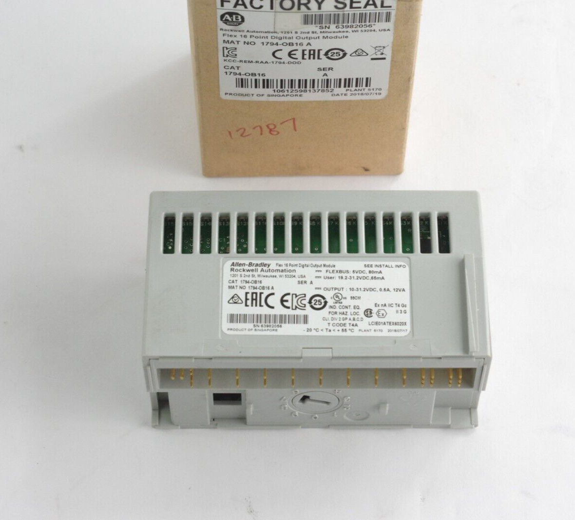 Allen Bradley 1794-OB16 Ser A Flex 16-Point Digital Output Module - Open Box