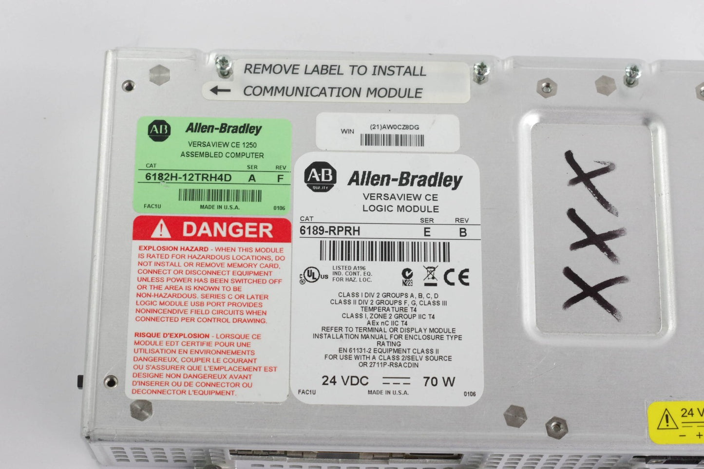 Allen Bradley 6189-RPRH /E Rev B VersaView CE Logic Module - For Parts