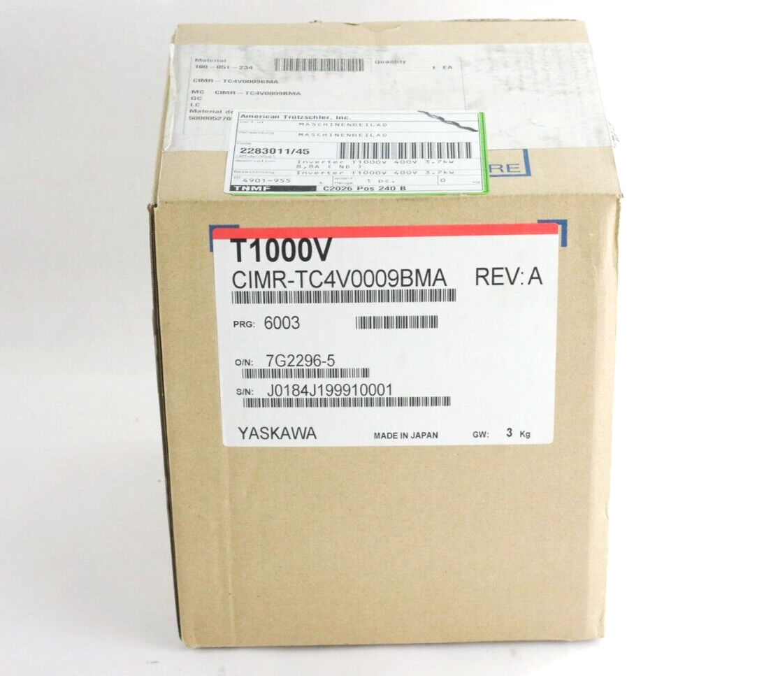 Yaskawa V1000 CIMR-TC4V0009BMA Rev A AC Drive 380-480Vac 8.8/7.2A New Surplus