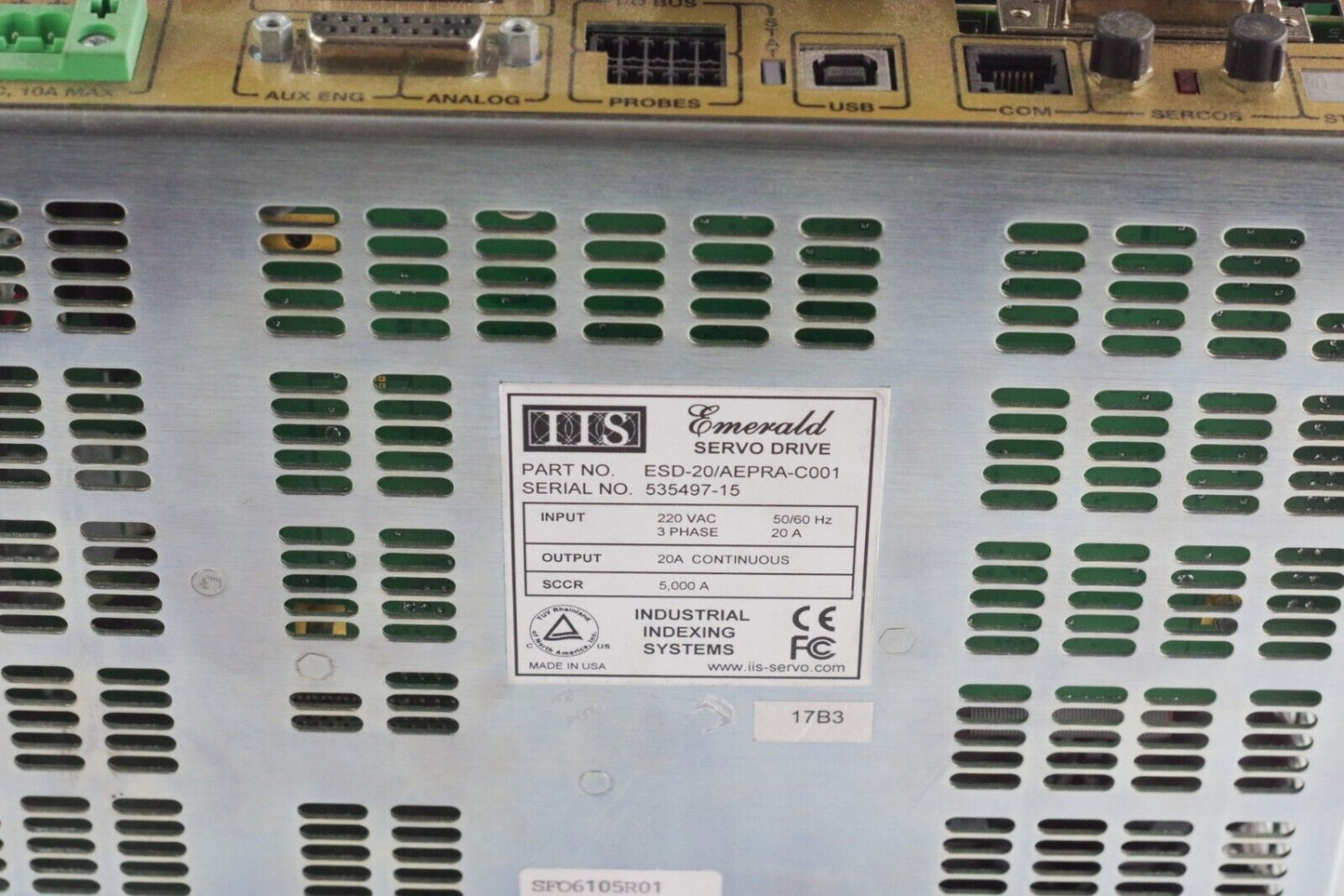 IIS Emerald ESD-20/AEPRA-C001 Servo Drive 3-Phase 220VAC 20A ESD-40/AEP