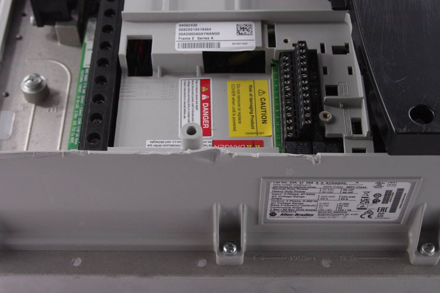 2022 Allen-Bradley 20AD065A0AYNANG0 Ser A PowerFlex 70 AC Drive 50hp