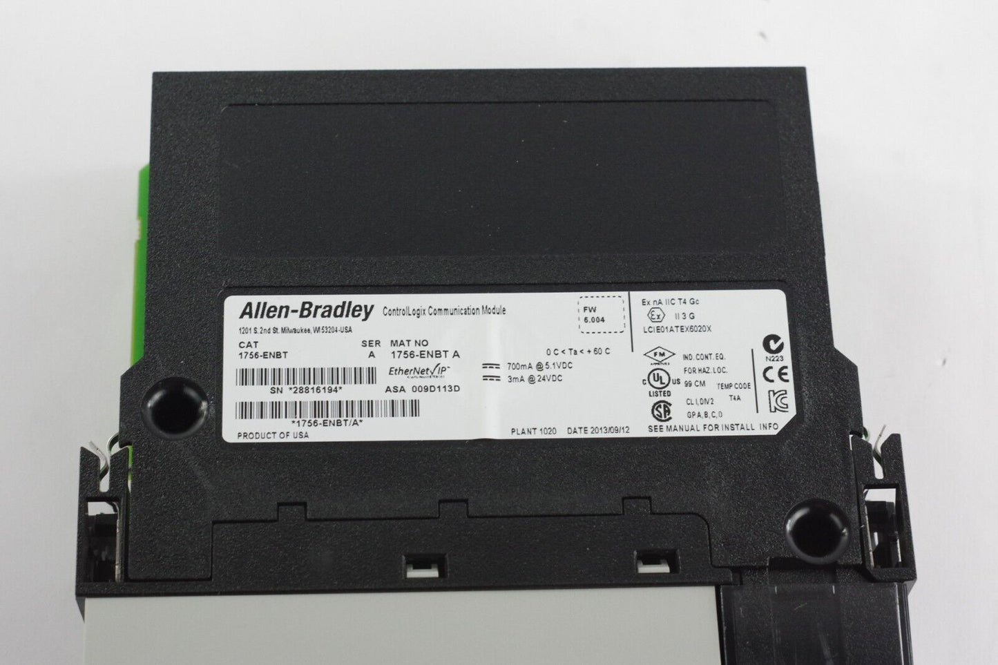 Allen Bradley 1756-ENBT Ser A ControlLogix Ethernet/IP Communications Bridge